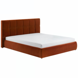 SOLACE+CO Mika Burnt Orange Double Velvet Ottoman Bed - thumbnail 2