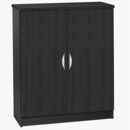 R White Cabinets 2 Door Mid Height Black Havana Cupboard - thumbnail 2