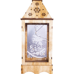 St Helens Wooden Pre-Lit Christmas Lantern - thumbnail 1