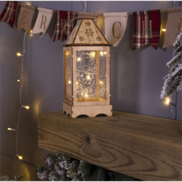 St Helens Wooden Pre-Lit Christmas Lantern - thumbnail 2