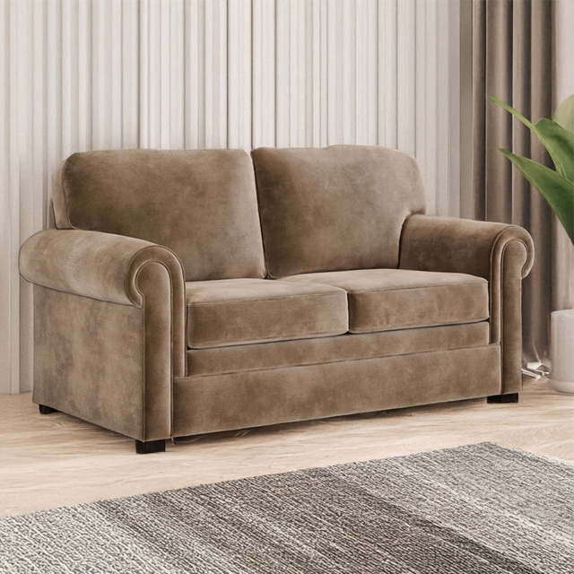 Jay-Be Heritage 2 Seater Luxe Velvet Cedar Sofa Bed with e-Pocket Mattress - image 1