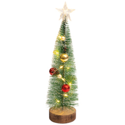 Xmas Haus Multicolour Wooden Festive Lights Mini Christmas Tree