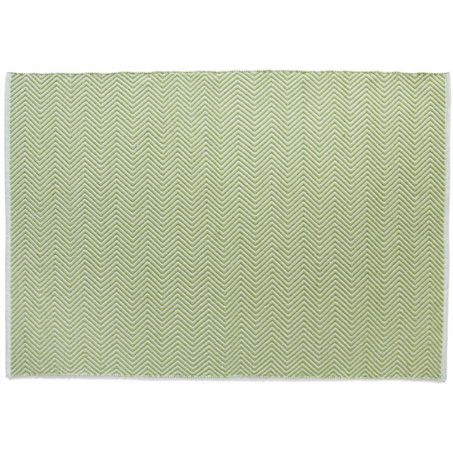 Hug Rug Green Woven Herringbone Rug 80 x 150cm - image 1