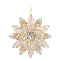 Single Blushing Ballroom Glitter Christmas Snowflake Hanging Decoration in Assorted styles - thumbnail 1