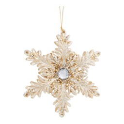 Single Blushing Ballroom Glitter Christmas Snowflake Hanging Decoration in Assorted styles - thumbnail 4