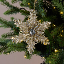 Single Blushing Ballroom Glitter Christmas Snowflake Hanging Decoration in Assorted styles - thumbnail 3