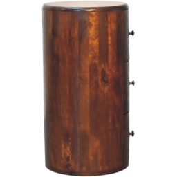 Artisan Furniture Chestnut 3 Drawer Solid Wood Drum Chest of Drawers - thumbnail 4