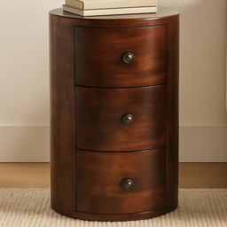 Artisan Furniture Chestnut 3 Drawer Solid Wood Drum Chest of Drawers - thumbnail 1