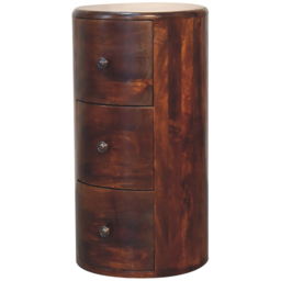 Artisan Furniture Chestnut 3 Drawer Solid Wood Drum Chest of Drawers - thumbnail 3