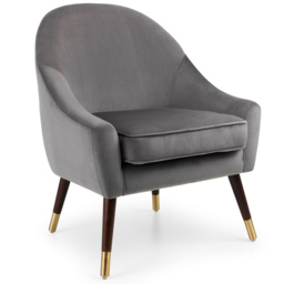 Julian Bowen Elliot Grey Velvet Accent Chair - thumbnail 2