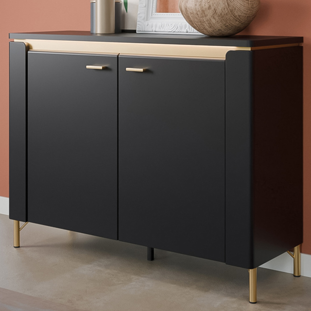 Furniture To Go Genoa 2 Door Black Sideboard - image 1