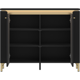 Furniture To Go Genoa 2 Door Black Sideboard - thumbnail 3