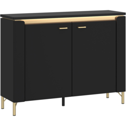 Furniture To Go Genoa 2 Door Black Sideboard - thumbnail 2