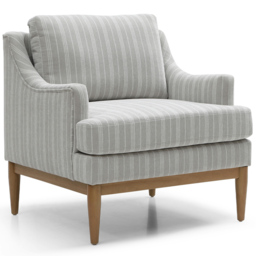 Brody Natural Strip Chenille Padded Back Armchair - thumbnail 3
