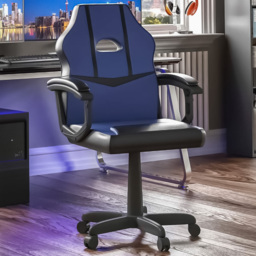 Vida Designs Comet Blue and Black Swivel Office Chair - thumbnail 1