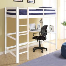 Comfy Living Single White High Sleeper with Corner Desk - thumbnail 4