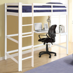 Comfy Living Single White High Sleeper with Corner Desk - thumbnail 1