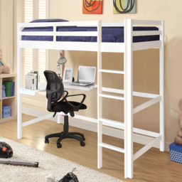 Comfy Living Single White High Sleeper with Corner Desk - thumbnail 3