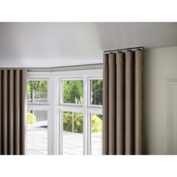 New Edge Blinds 270cm Silver Styleline Gliding Curtain Pole Set with End Cap - thumbnail 2