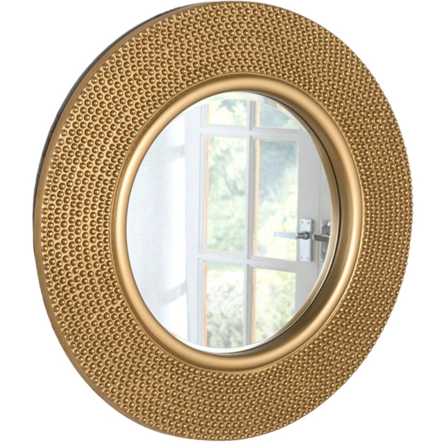 Yearn Gold Industrial Bobble Round Wall Mirror 79cm - image 1
