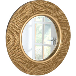 Yearn Gold Industrial Bobble Round Wall Mirror 79cm
