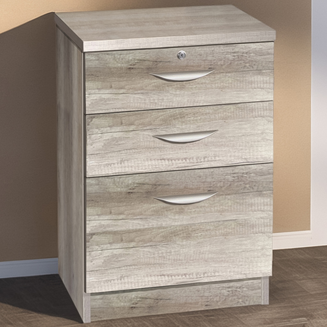 R White Cabinets Grey 3 Drawer Filing Cabinet - image 1