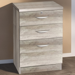 R White Cabinets Grey 3 Drawer Filing Cabinet - thumbnail 1