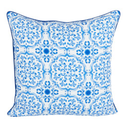 Amalfi Blue Tile Reversible Cushion 50 x 50cm - thumbnail 4