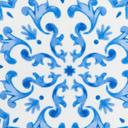 Amalfi Blue Tile Reversible Cushion 50 x 50cm - thumbnail 3
