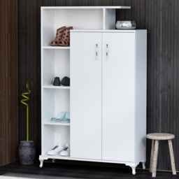 Decorotika Gupse White 2 Door 4 Shelf Multipurpose Cabinet