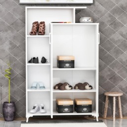 Decorotika Gupse White 2 Door 4 Shelf Multipurpose Cabinet - thumbnail 3