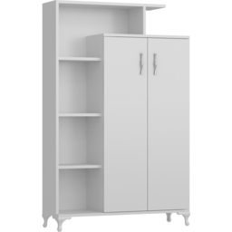 Decorotika Gupse White 2 Door 4 Shelf Multipurpose Cabinet - thumbnail 4
