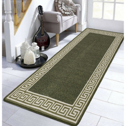 Smart Living Greekey Green and Cream Gel Back Non-Slip Door Mat 67 x 120cm - thumbnail 3