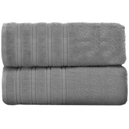 Velosso Hampi Cotton Silver Bath Sheet Set of 2