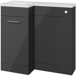 Bathstore Panama Single Door Anthracite Left Hand Basin and WC Unit 900mm