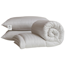 Opulent Home White Double Striped Summer Hollowfibre Duvet Set 3 Tog