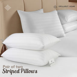 Opulent Home White Double Striped Summer Hollowfibre Duvet Set 3 Tog - thumbnail 3