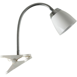 ValueLights Huey Gloss White LED Clip On Desk Table Lamp