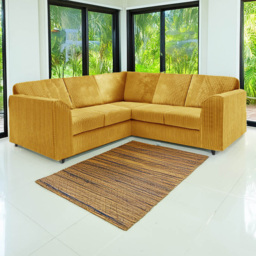 Luxor 5 Seater Mustard Jumbo Cord L Shaped Corner Sofa with Full Back - thumbnail 1