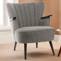 Premier Housewares Hampstead Grey Fabric Armchair - thumbnail 1