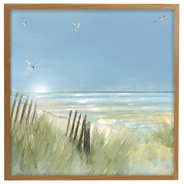 Laura Ashley Beach Walk Wooden Frame Wall Art 50 x 50cm - image 1