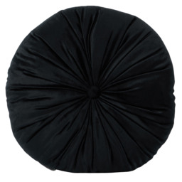 Divante Black Round Velvet Cushion 43cm