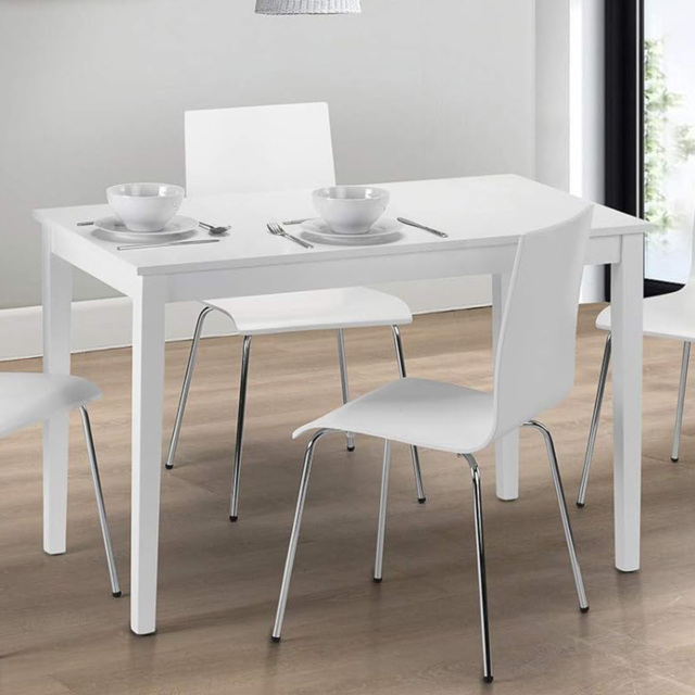 Julian Bowen Taku 4 Seater Satin White Dining Table - image 1