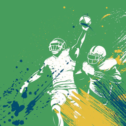 Origin Murals American Footballers Paint Splash Green Wall Mural - thumbnail 2