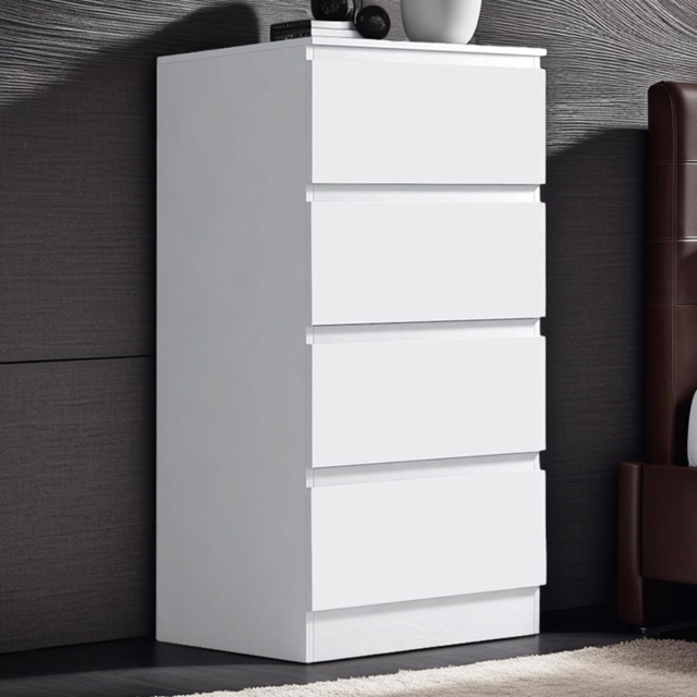 FWStyle Carlton 4 Drawer Matt White Chest of Drawers - image 1