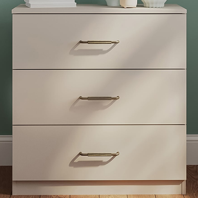Eloise 3 Drawer Cashmere Finish Chest of Drawers