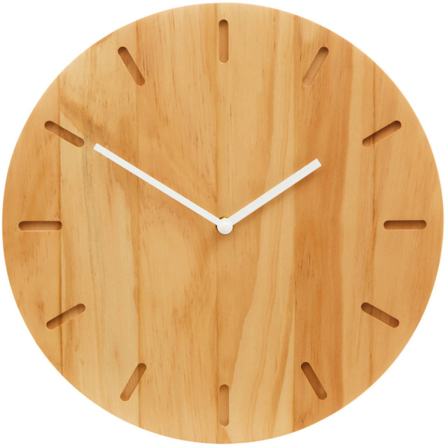 Premier Housewares Vitus Natural Wood Effect Round Wall Clock 35cm - image 1