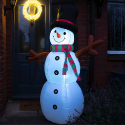 St Helens Christmas Inflatable LED Snowman Decoration 180cm - thumbnail 1