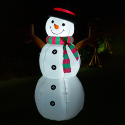 St Helens Christmas Inflatable LED Snowman Decoration 180cm - thumbnail 3