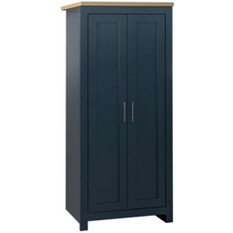 Highgate 2 Door Navy and Oak Wardrobe - thumbnail 2